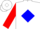 White, 'w' on blue diamond, red sleeves, blue bands