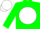 Green, green 'twp' on white ball, white cap