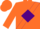 Orange, purple diamond sash, purple band on sleeves, orange cap