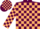 Maroon, tan blocks