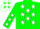 Green, white 'jrs', white stars