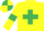 Yellow, emerald green cross belts and armlets, quartered cap