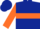 Dark Blue Body, Orange hoop, Orange Arms, Dark Blue Cap