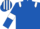 Royal Blue, White epaulettes and armlets, White and Royal Blue striped cap