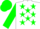 White body, green stars, green arms, green cap