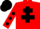 Red, Black Cross of Lorraine, Red sleeves, Black spots, Black cap