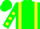 Green, yellow braces and 'w', yellow dots on sleeves