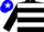 black and white hoops, blue cap, white star