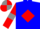 Blue, Red diamond, Red sleeves, Grey armlets, Grey and Red quartered cap
