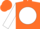 Orange, orange 'mc' on white ball, white sleeves, orange cap