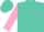 Turquoise, pink sleeves