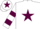 White, maroon star, hooped sleeves and star on cap