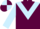 Maroon, light blue chevron and sleeves, light blue and maroon quartered cap