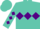 Turquoise, purple diamond hoop, 'jm', diamonds on slvs
