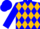Blue, gold diamonds, gold diamond band on sleeves