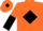 orange, black diamond, halved sleeves, orange cap, black diamond