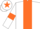 White, orange stripe, armlets and star on cap
