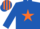 Royal Blue, Orange star, striped cap
