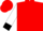 Red, white lightning bolt, white sleeves, black diamond & cuffs