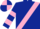 Dark Blue, Pink sash, hooped sleeves, quartered cap