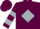 Maroon, maroon 'p' on silver diamond, silver bars on slvs