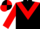 Black body, red chevron, red arms, black chevron, red cap, black quartered