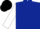 Dark blue body, white arms, black cap