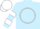Light blue, white circle and horse, white hoops on sleeves, white cap