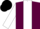 Maroon, white stripe, white sleeves, black cap