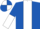 ROYAL BLUE, white panel, halved sleeves, quartered cap