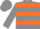 Grey body, orange hooped, grey arms, grey cap