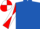 Royal Blue, Red and White diabolo on sleeves, quartered cap