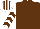 Brown, white sleeves, brown chevrons, white & brown striped cap