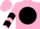 pink, black ball, black chevrons on sleeves, pink cap