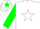 White, green star, white star stripe on green sleeves