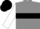 Grey body, black hoop, white arms, black cap