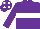 Purple, white hoop, purple cap, white spots