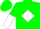 Green, white diamond belt, green and white halved slvs