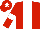 Red, white stripe, armlets and star on cap