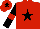Red, black star, black sleeves, red armlets, red cap, black star