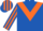ROYAL BLUE, orange chevron, striped sleeves & cap