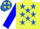 Lemon, royal blue stars, blue sleeves
