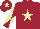 Maroon, beige star, diabolo on sleeves and star on cap