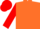 Orange, red sleeves, red cap