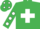 Emerald green, white cross belts, emerald green sleeves, white spots and spots on cap