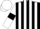 Black and white stripes, white sleeves, black armlets, white cap