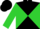 Black and lime diagonal quarters, black hoops on lime sleeves