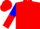 Red, blue 'e a  jr', blue & red halved slvs
