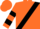 Burnt orange, black sash, black bars on sleeves, burnt orange cap