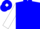 Blue, blue 'l/k' on white diamond, blue diamond stripe on white sleeves